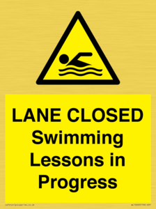 LANE CLOSED Swimming Lessons in Progress